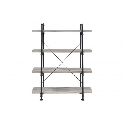 Coaster - Delray 4-Tier Open Shelving Bookcase in Gray Driftwood/Black