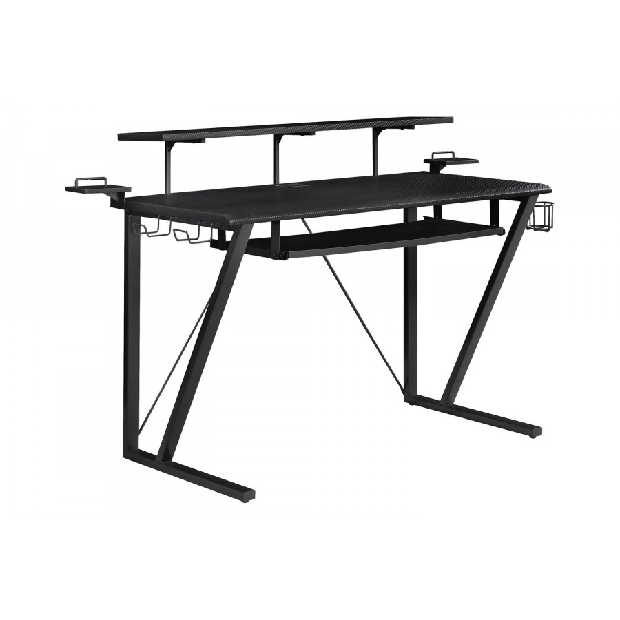 Coaster - Tech Spec Gaming Desk With Cup Holder in Gunmetal