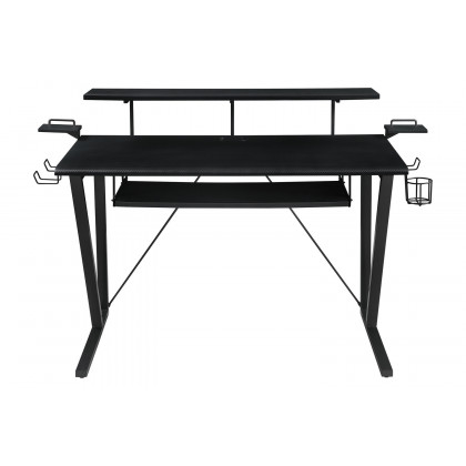 Coaster - Tech Spec Gaming Desk With Cup Holder in Gunmetal