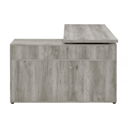 Coaster Hertford L-Shape Office Desk with Storage - Gray Driftwood