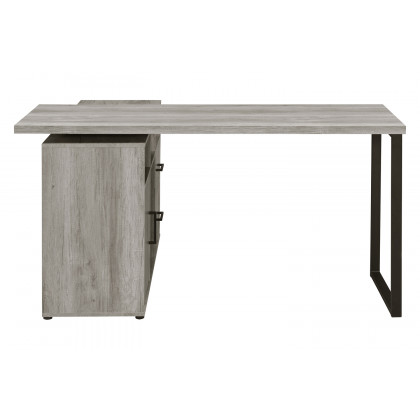 Coaster Hertford L-Shape Office Desk with Storage - Gray Driftwood