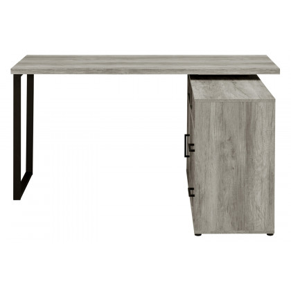Coaster Hertford L-Shape Office Desk with Storage - Gray Driftwood
