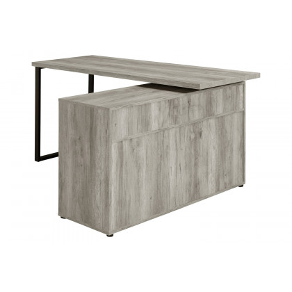 Coaster Hertford L-Shape Office Desk with Storage - Gray Driftwood