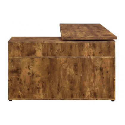 Coaster Hertford L-Shape Office Desk with Storage - Antique Nutmeg