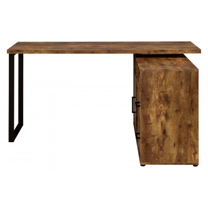 Coaster Hertford L-Shape Office Desk with Storage - Antique Nutmeg