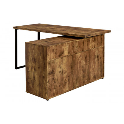 Coaster Hertford L-Shape Office Desk with Storage - Antique Nutmeg