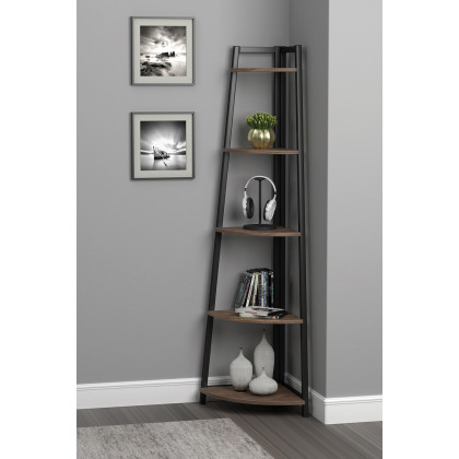 Coaster - Jacksonville 5-Tier Corner Bookcase in Aged Walnut