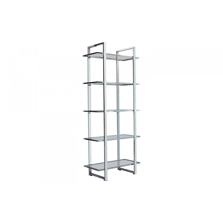 Coaster - Hartford Glass Shelf Bookcase in Chrome