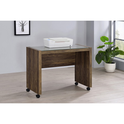Coaster - Luetta Rectangular Mobile Return With Casters in Aged Walnut
