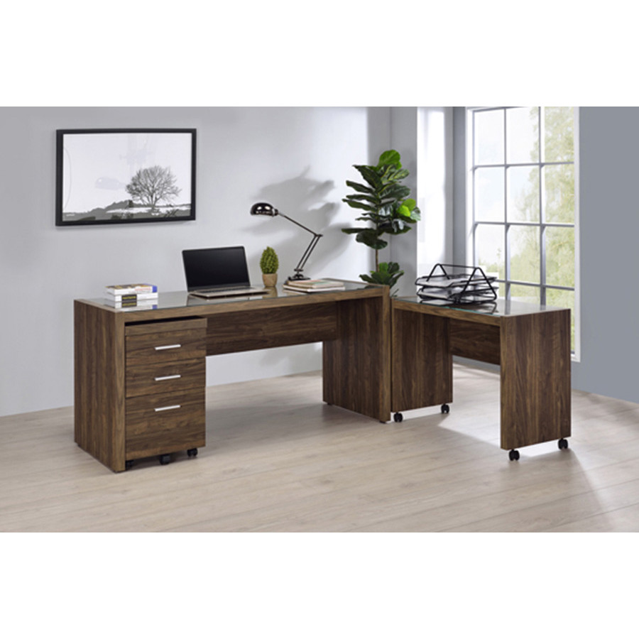 Coaster - Luetta 3-Piece Office Desk Set in Aged Walnut