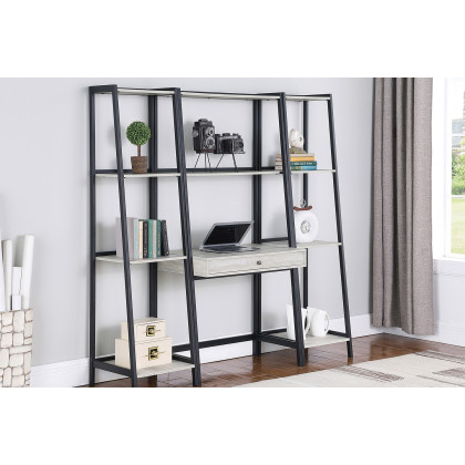 Coaster - Pinckard 1-Drawer Ladder Desk in Gray Stone Herringbone/Black