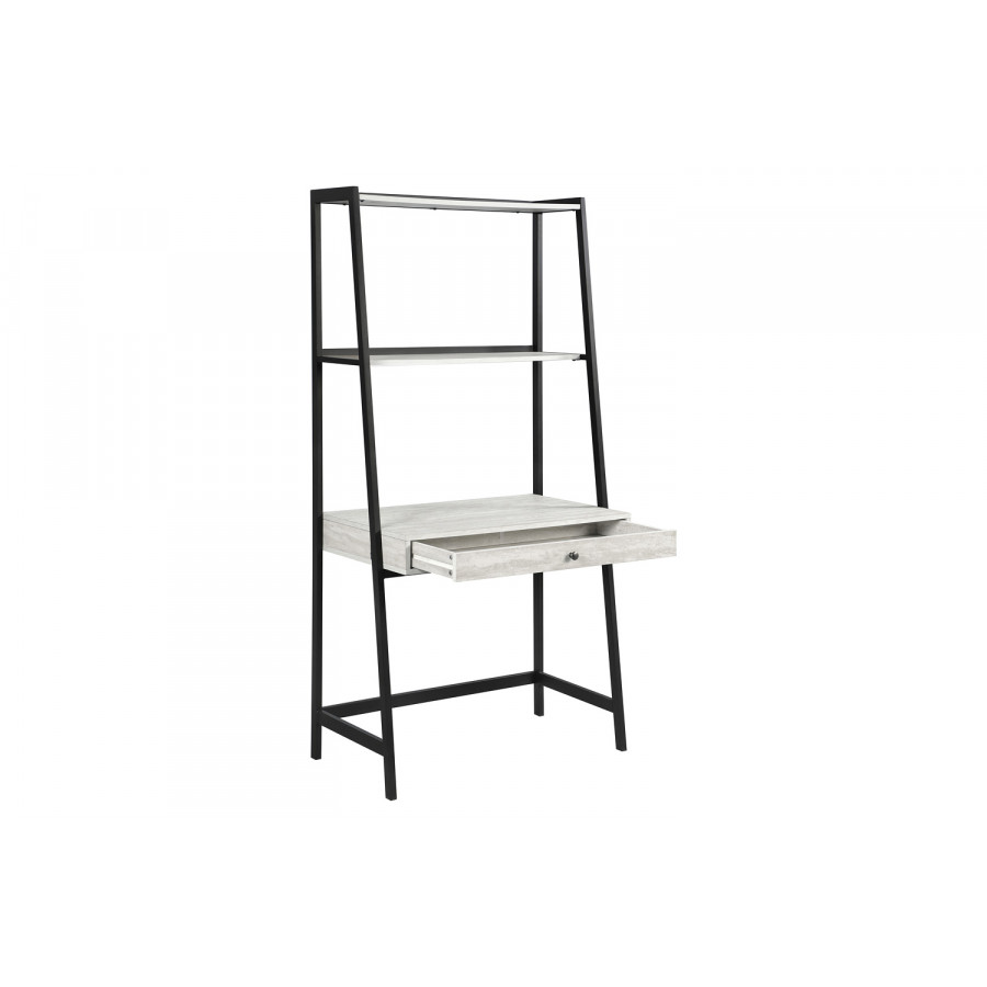 Coaster - Pinckard 3-Piece Ladder Desk Set in Gray Stone Herringbone/Black
