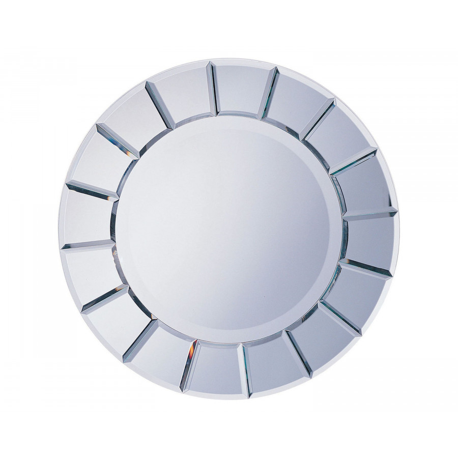 Coaster - Round Sun-Shaped Mirror in Silver