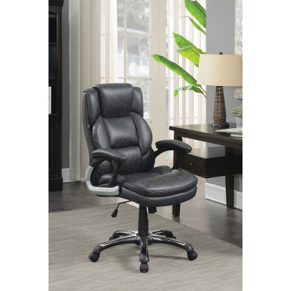 Coaster Adjustable Height Office Chair with Padded Arm - Gray/Black