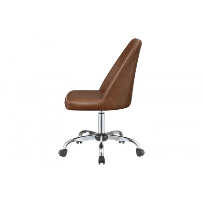Coaster Upholstered Tufted Back Office Chair - Brown/Chrome