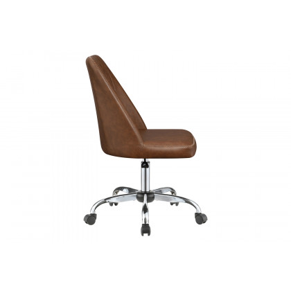 Coaster Upholstered Tufted Back Office Chair - Brown/Chrome