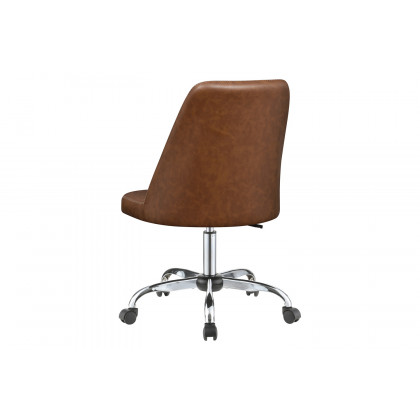 Coaster Upholstered Tufted Back Office Chair - Brown/Chrome