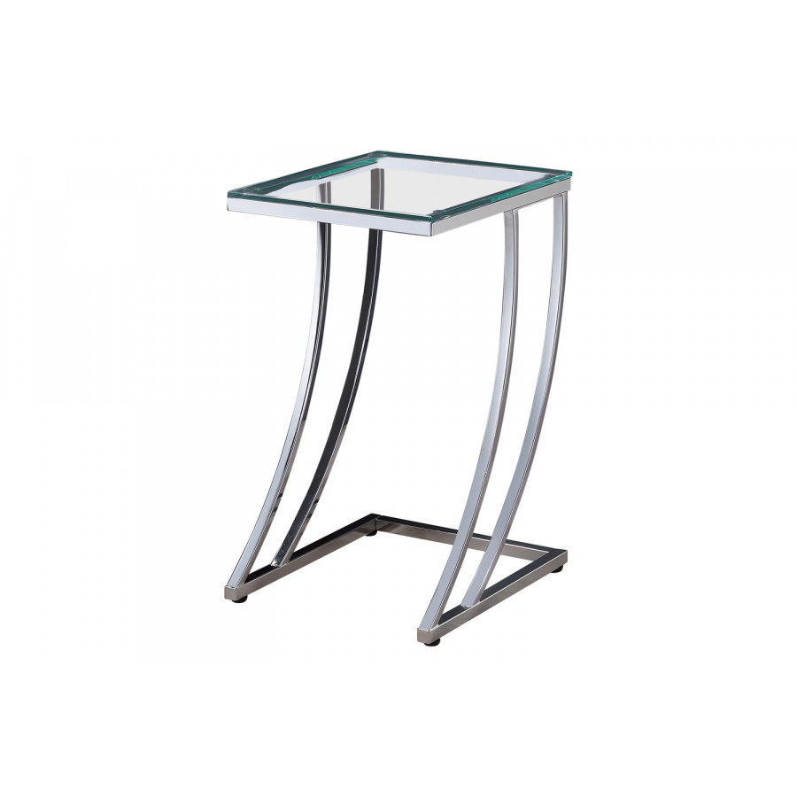 Coaster - Rectangular Top Accent Table in Chrome/Clear