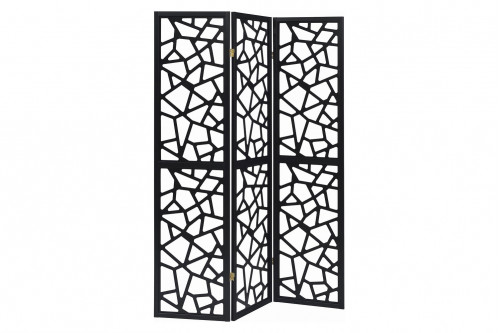 Coaster™ 3-Panel Open Mosaic Pattern Room - Divider Black