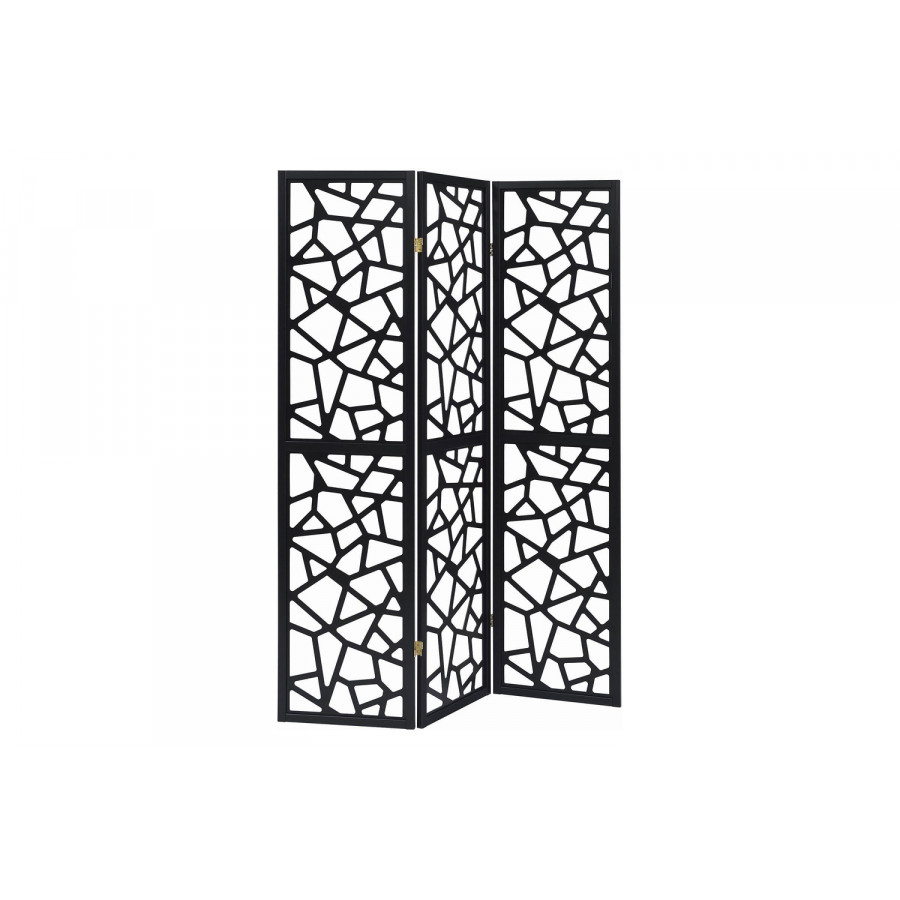 Coaster - 3-Panel Open Mosaic Pattern Room in Divider Black