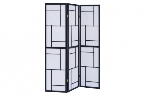 Coaster™ 3-Panel Folding Floor Screen - Black/White