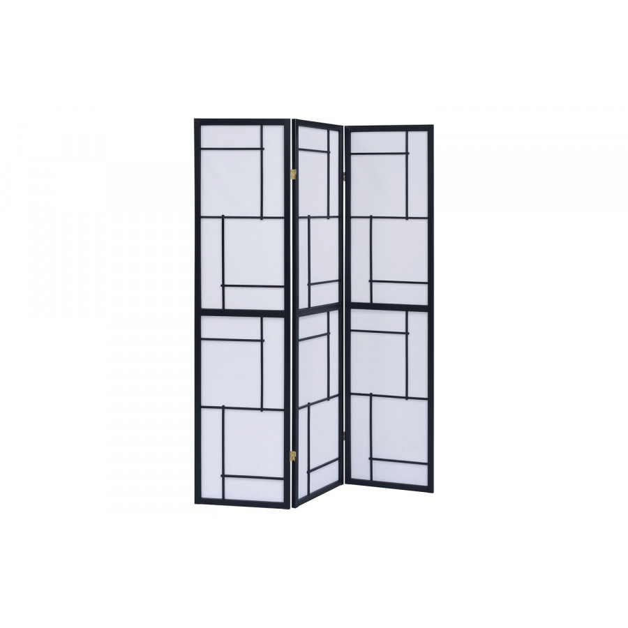 Coaster - 3-Panel Folding Floor Screen in Black/White