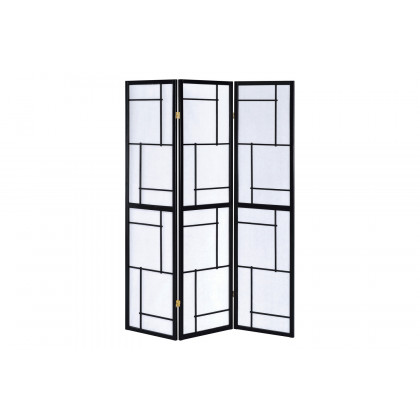 Coaster - 3-Panel Folding Floor Screen in Black/White