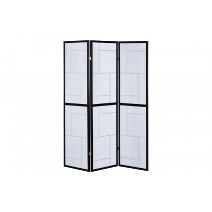 Coaster - 3-Panel Folding Floor Screen in Black/White