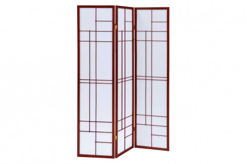 Coaster™ 3-Panel Folding Floor Screen - White/Cherry