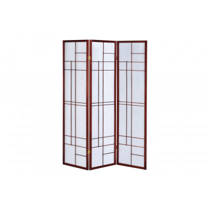 Coaster - 3-Panel Folding Floor Screen in White/Cherry