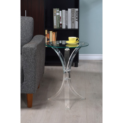 Coaster - Round Accent Table in Clear