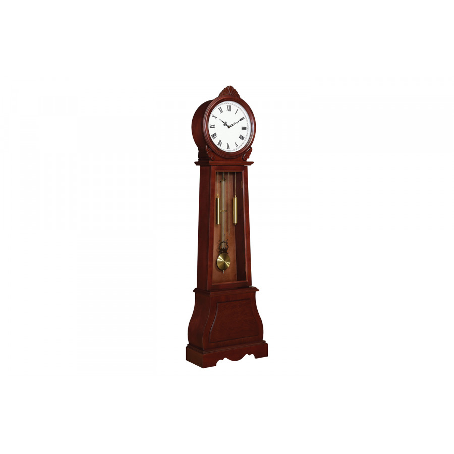 Coaster - Grandfather Clock With Chime in Brown Red