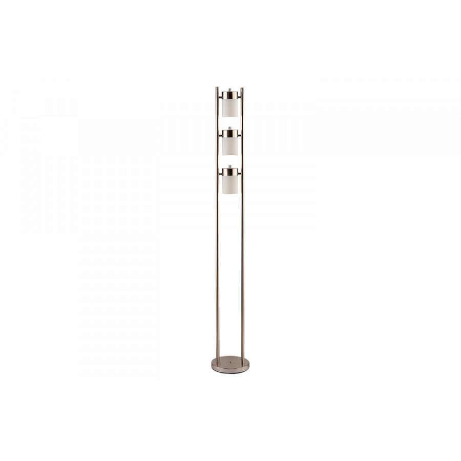 Coaster - Floor Lamp With 3 Swivel Lights in Brushed Silver