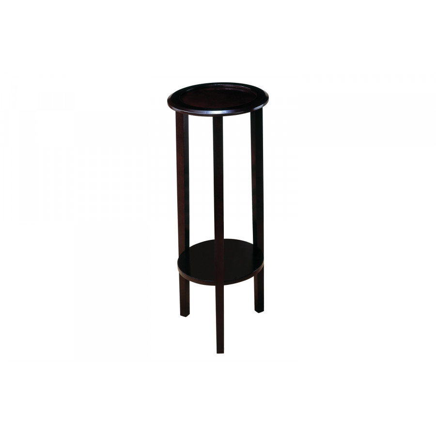Coaster - Round Accent Table With Bottom Shelf in Espresso