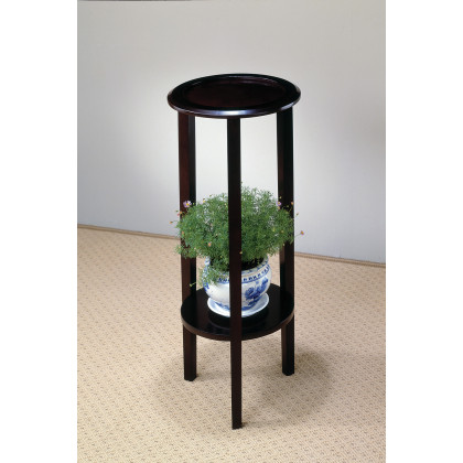 Coaster - Round Accent Table With Bottom Shelf in Espresso