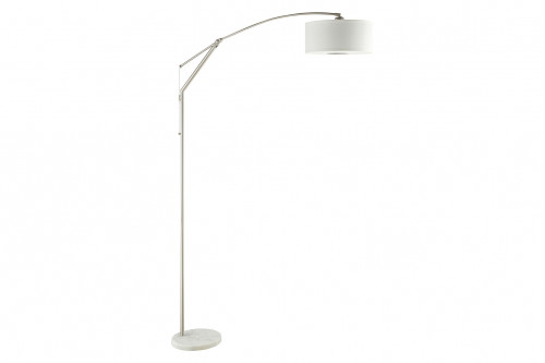 Coaster™ Adjustable Arched Arm Floor Lamp - Chrome/White