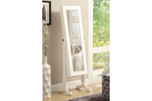 Coaster™ Jewelry Cheval Mirror With Drawers - White