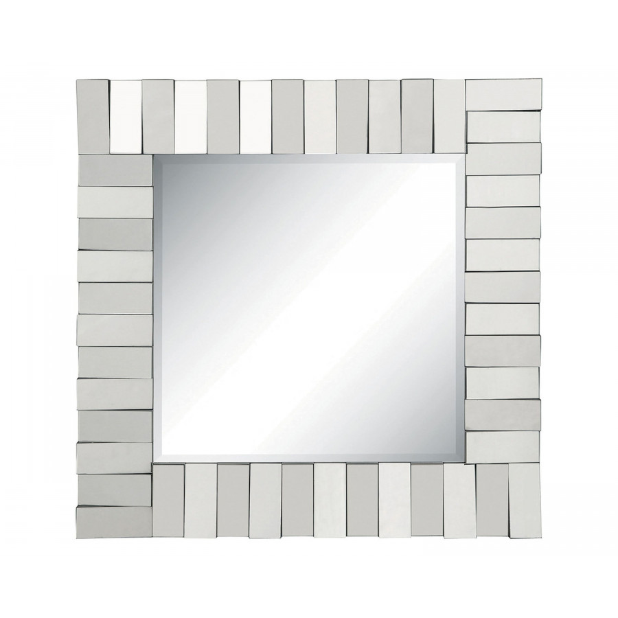 Coaster - Square Wall Mirror With Layered Panel in Silver