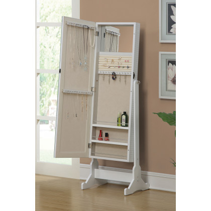 Coaster Storage Jewelry Cheval Mirror - White