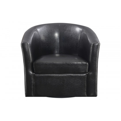 Coaster Upholstery Sloped Arm Accent Swivel Chair - Dark Brown