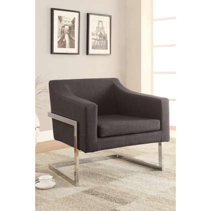 Coaster - Upholstered Accent Chair in Chrome/Gray