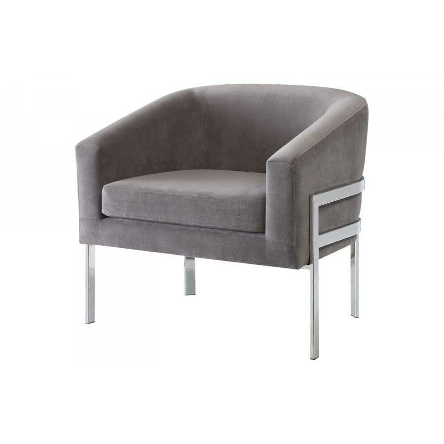 Coaster - Barrel Back Accent Chair With Sloped Arm in Gray