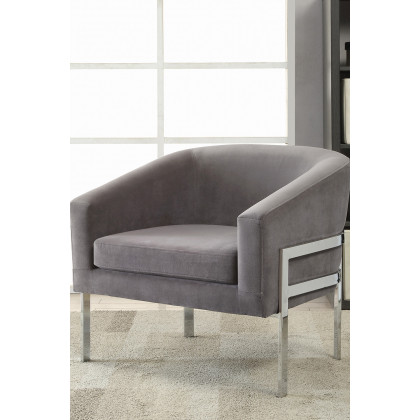 Coaster - Barrel Back Accent Chair With Sloped Arm in Gray