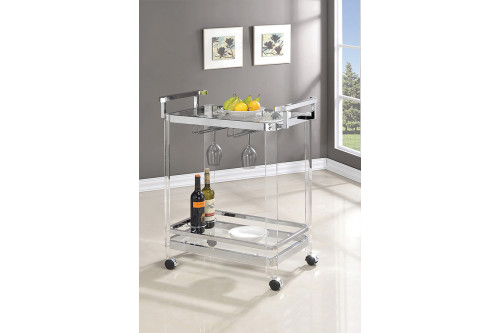 Coaster™ 2-Tier Glass Serving Cart - Clear