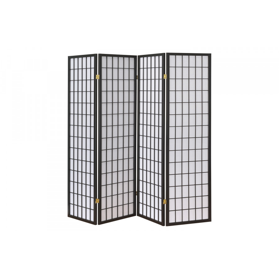 Coaster 4-Panel Folding Screen - Dark Gray/White