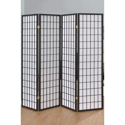 Coaster 4-Panel Folding Screen - Dark Gray/White