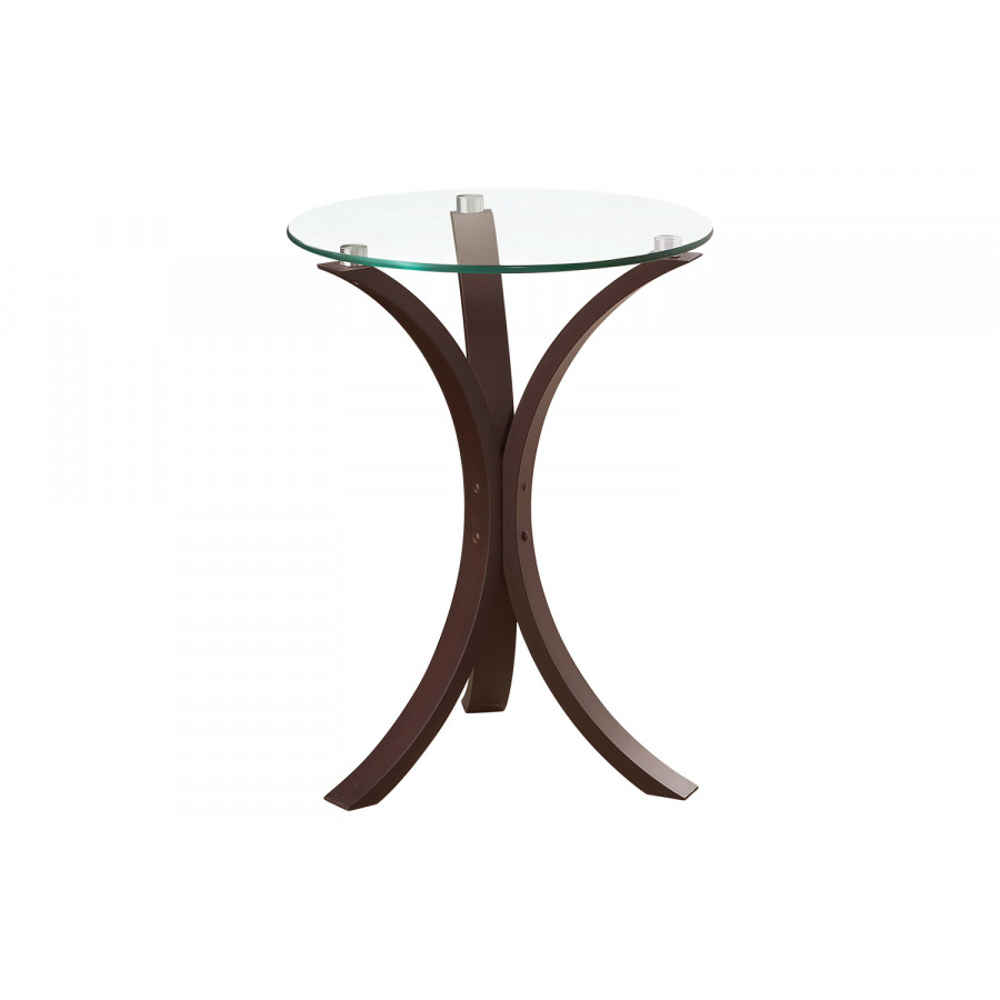 Coaster - Round Accent Table in Cappuccino