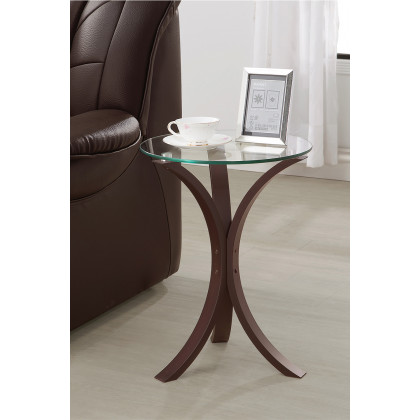 Coaster - Round Accent Table in Cappuccino