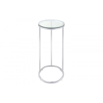 Coaster - Oval Snack Table in Chrome/Clear