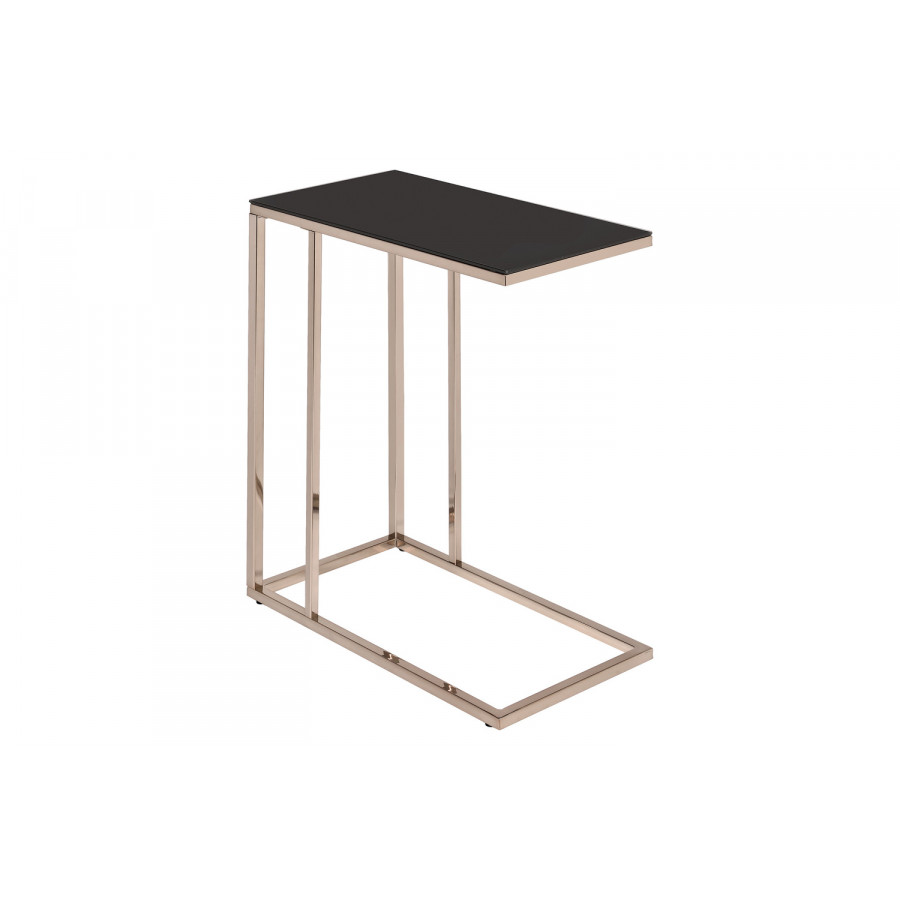 Coaster - Rectangular Accent Table in Black/Chocolate Chrome